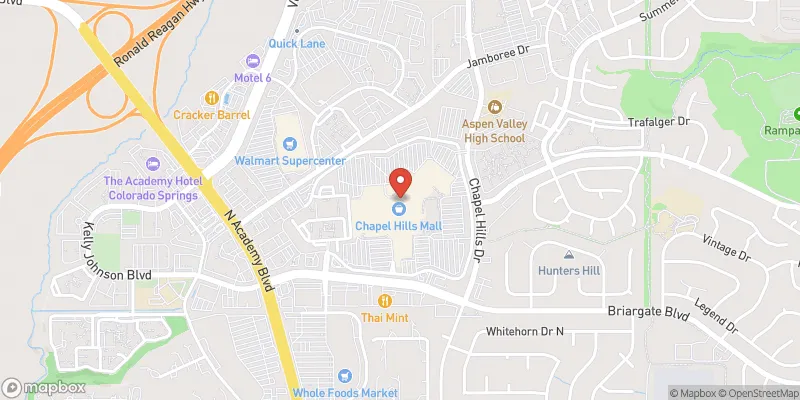 Chapel Hills Mall location map