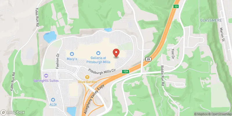 The Galleria at Pittsburgh Mills Mall location map
