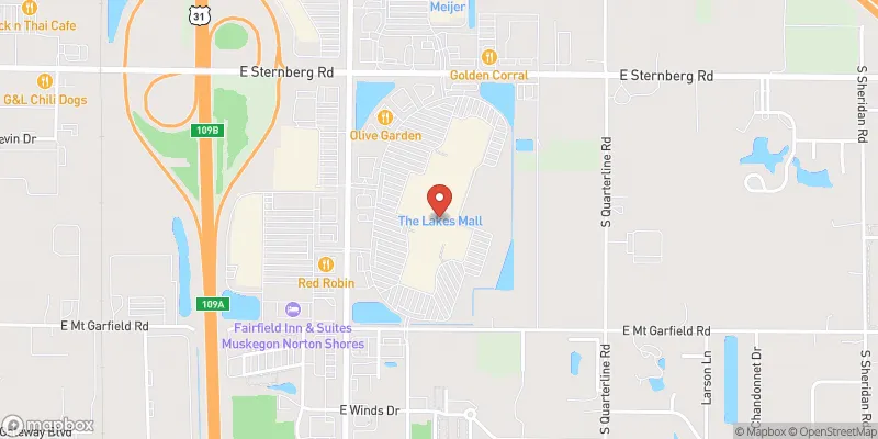 The Lakes Mall location map